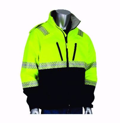 Picture of 333-1550 - ANSI Type R Class 3 Ripstop Softshell Black Bottom Jacket